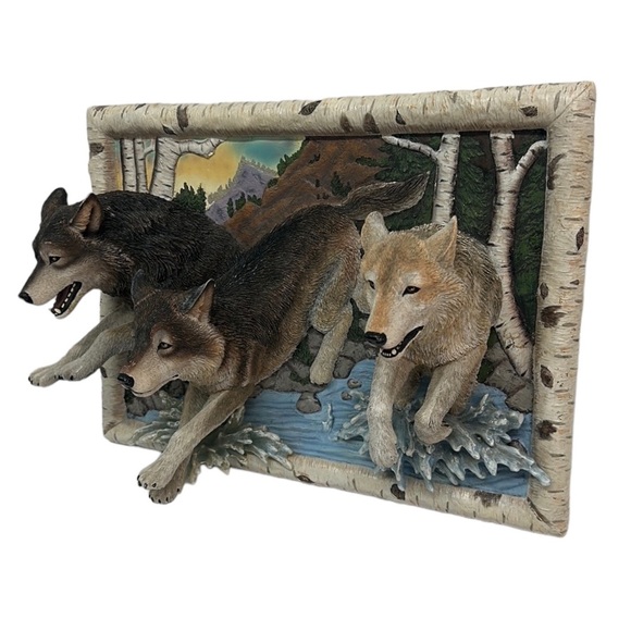 Rare Bradford Exchange "The Force of Nature Living Print" 3D Wolves Wall Art - Picture 7 of 14